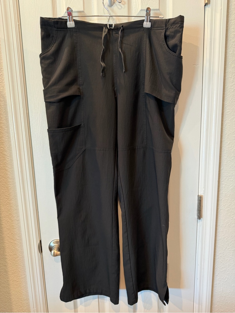 Wide Leg Black Scrub Pants